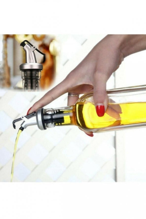 3 Adet Kapaklı Şişe Ucu Servis Aparatı Damlalık Yağdanlık Tıpa Tapa Mantar - 4