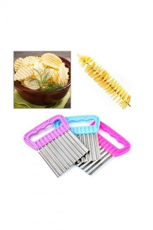 Pratik Patates Meyve Sebze Doğrama Dilimleme Cips Bıçağı - 3