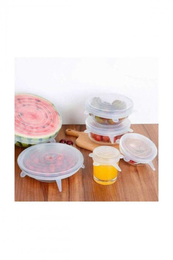 6lı Silikon Streç Kapak Tabak Bardak Gıda Bonesi Tazeliği Korur - 2