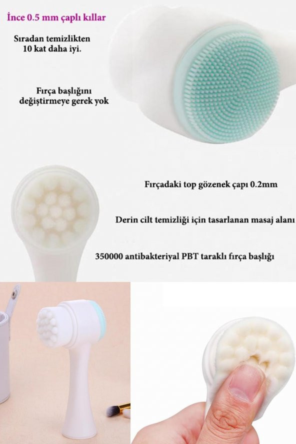 Çift Taraflı Cilt Temizleme Fırçası Ve Silikon Siyah Nokta Temizleme Aparatı - 3