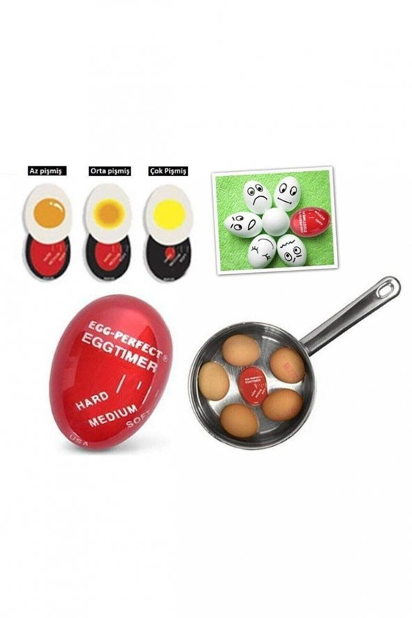 Dublör Yumurta Zamanlayıcı Egg Timer Pişirme Haşlama Süresi Aparatı Zaman Ayarlama Göstergesi - Resim 2