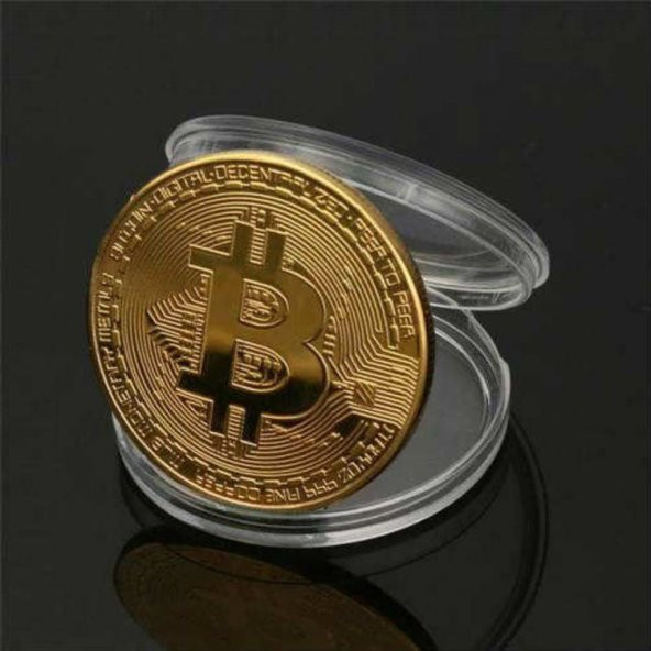 Bitcoin Madeni Para Altın Rengi Hatıra Koleksiyon Değerli Kutulu