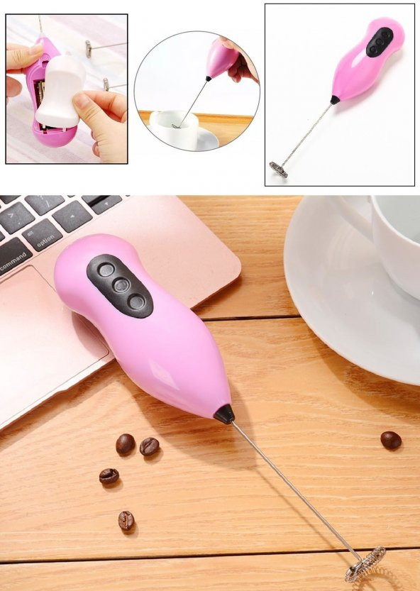 Kahve Süt Cappuccino Köpürtücü - Pilli Karıştırıcı - 2