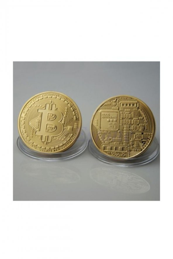 Bitcoin Madeni Para Altın Rengi Hatıra Koleksiyon Değerli Kutulu - 3