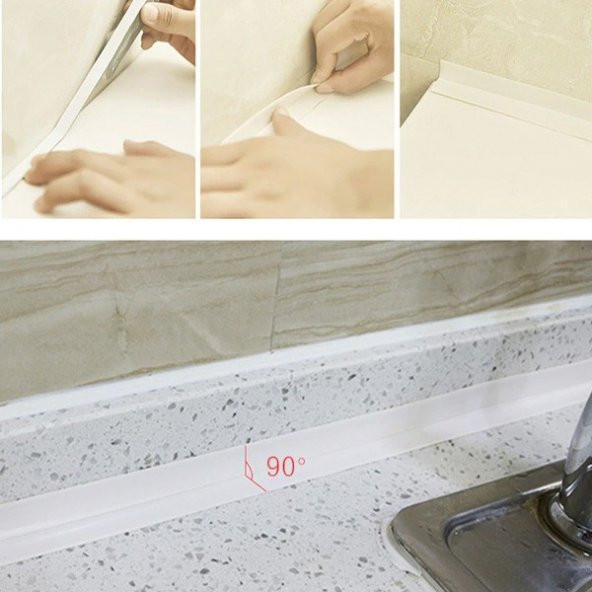 Su Sızdırmaz Bant Mutfak Lavabo Banyo Pencere Duvar Bandı Beyaz - 4