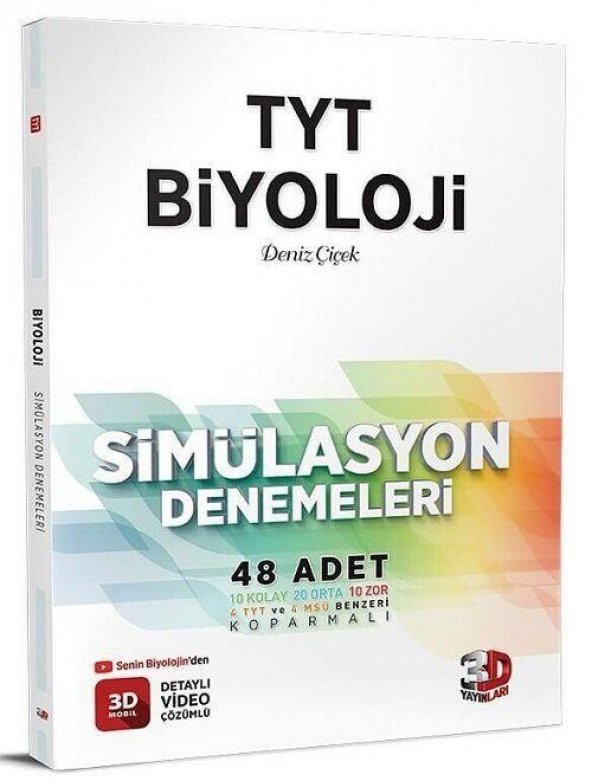 TYT Biyoloji Simülasyon 48 Deneme 3D Yayınları