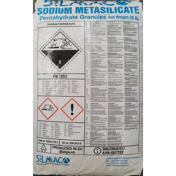 SODYUM METASİLİKAT PENTAHİDRAT 25 KG