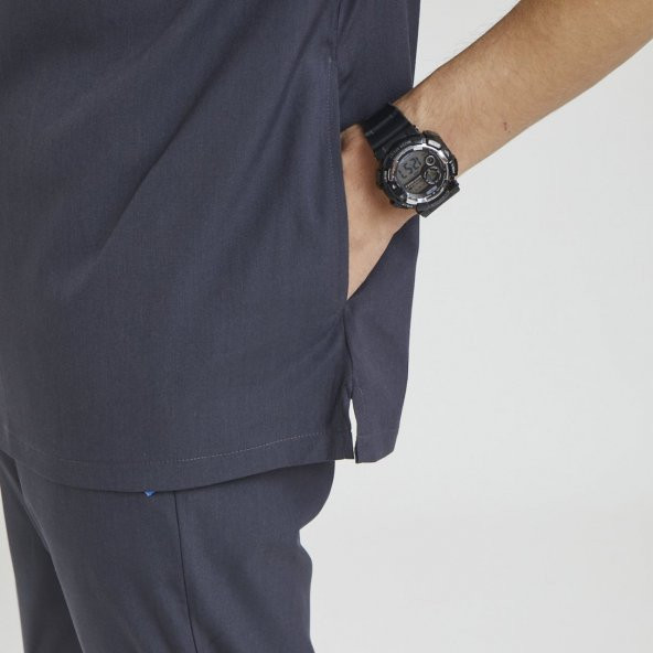 CERES Erkek Likralı Üniforma Takımı - Koyu Gri - Resim 3