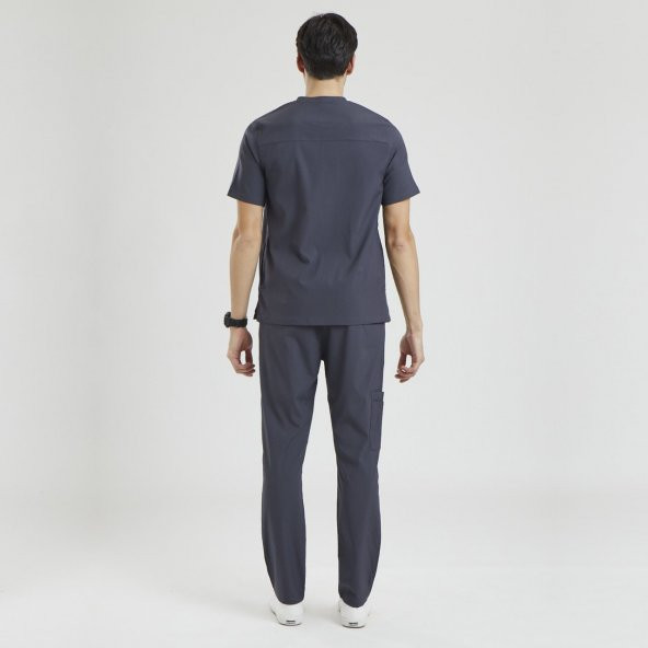 CERES Erkek Likralı Üniforma Takımı - Koyu Gri - Resim 2