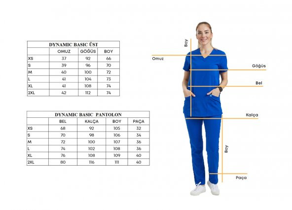 BASIC Kadın Likralı Üniforma Üst - Mor - 4