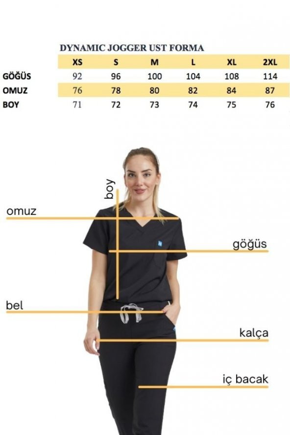 JOGGER Kadın Likralı Üniforma Üst - Yeşil ürün görseli
