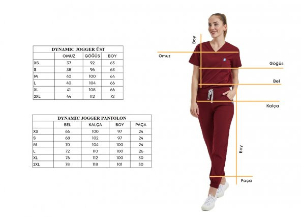 JOGGER Kadın Likralı Üniforma Üst - Royal Mavi - Resim 4