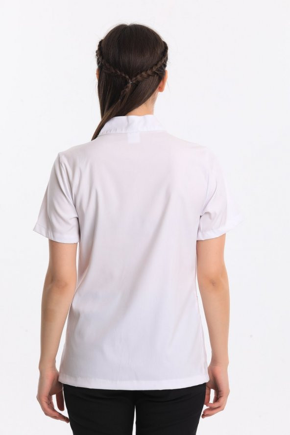 COSMOS KADIN LİKRALI ÜNİFORMA TAKIMI - BEYAZ - Resim 4