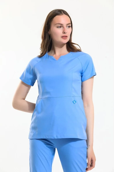 FREESIA Kadın Likralı Üniforma Takımı - Buz Mavi - Resim 3