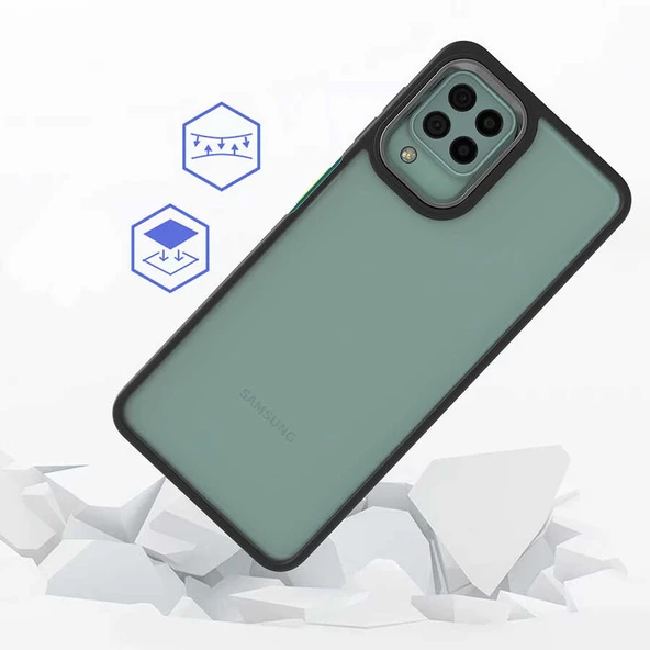 Galaxy M32 Kılıf Zore Flora Buton,Kenar Çevresi Renkli Kılıf - Resim 8