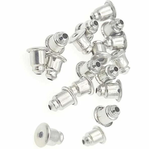 Metal Küpe Mermisi Gümüş ( 20 Adet )