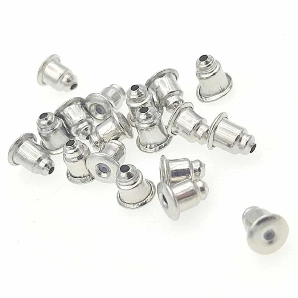 Metal Küpe Mermisi Gümüş ( 20 Adet ) - 3