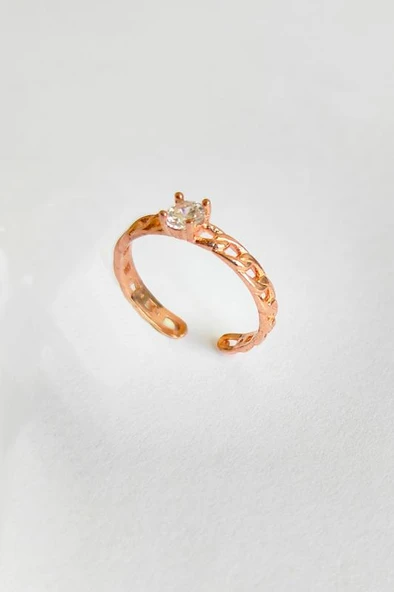 Tek Taşlı Gümüş Yüzük - Resim 5