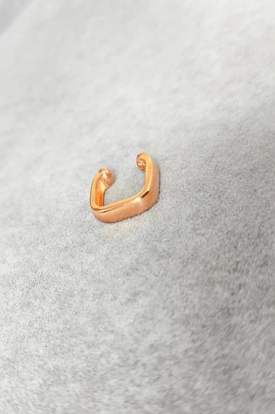 Kare Taşsız Gümüş Kıkırdak Küpe - 2