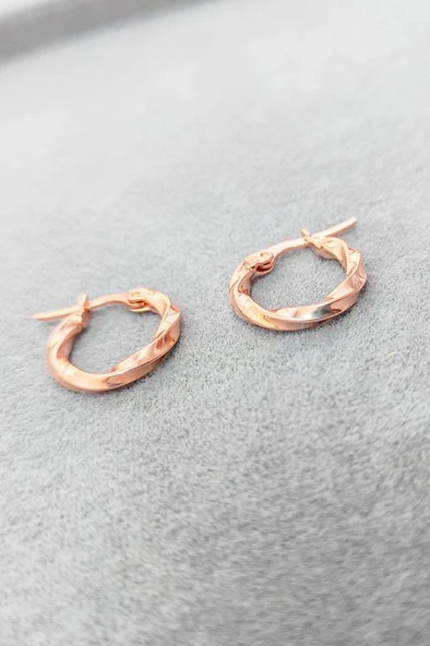 Kıvrımlı Gümüş Şarnel Küpe - 5