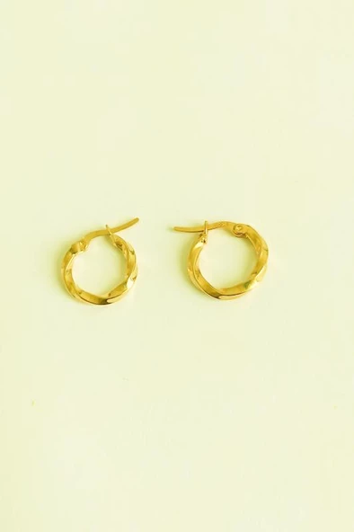 Kıvrımlı Gümüş Şarnel Küpe - 3