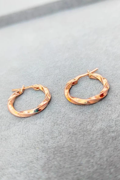 Kıvrımlı Gümüş Şarnel Küpe - 2