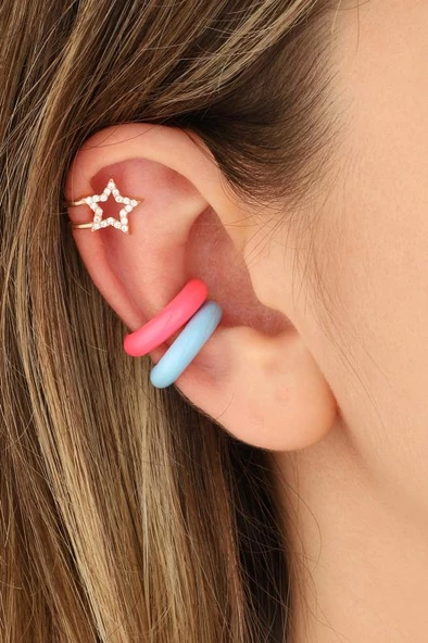 Gümüş Kıkırdak Küpe Kombini