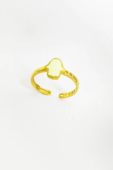 Beyaz Mine Fatma Ana Eli Gümüş Yüzük - 3