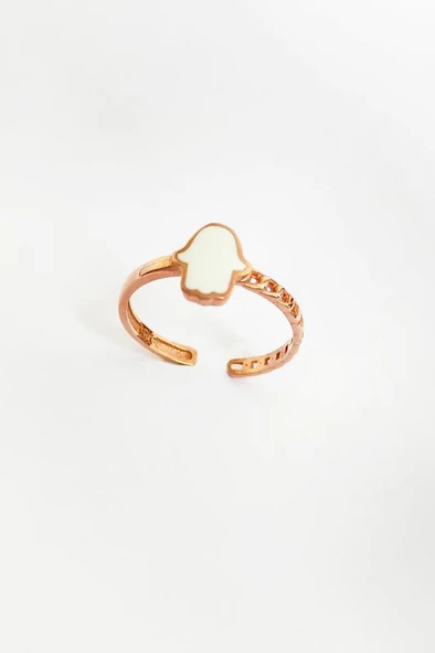 Beyaz Mine Fatma Ana Eli Gümüş Yüzük - 2