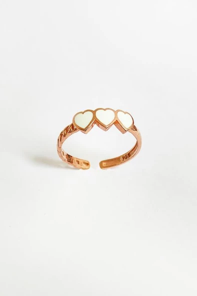 Beyaz Mine Kalpli Gümüş Yüzük - 2