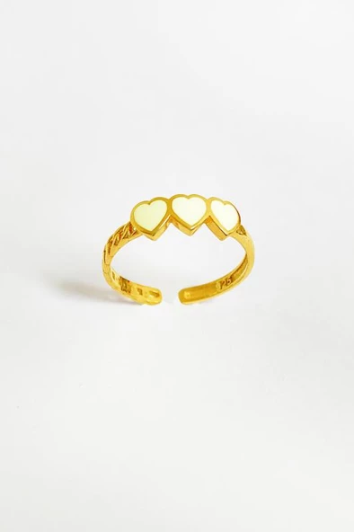 Beyaz Mine Kalpli Gümüş Yüzük - 3