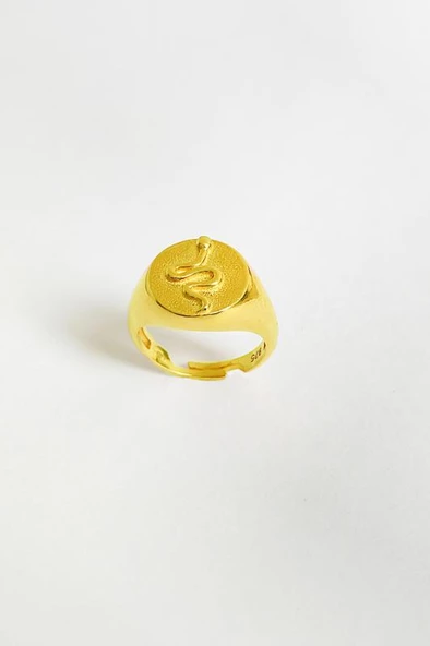 Taşsız Yılan Figürlü Gümüş Yüzük - 4