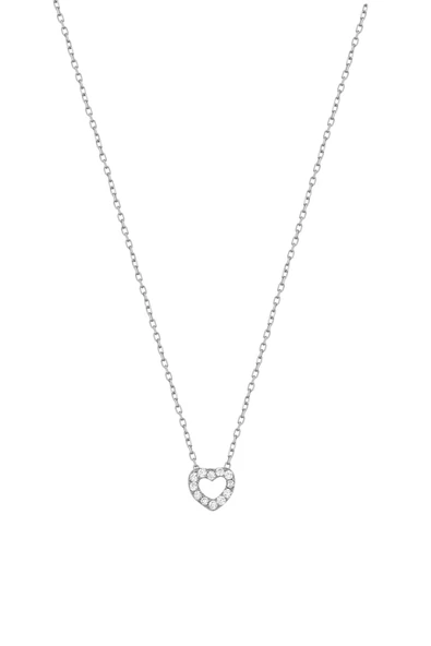 Taşlı İçi Boş Kalp Gümüş Kolye - Resim 4