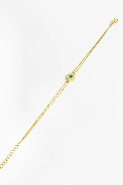 Ortası Turkuaz Papatya Gümüş Bileklik - 3