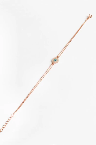 Ortası Turkuaz Papatya Gümüş Bileklik - 2