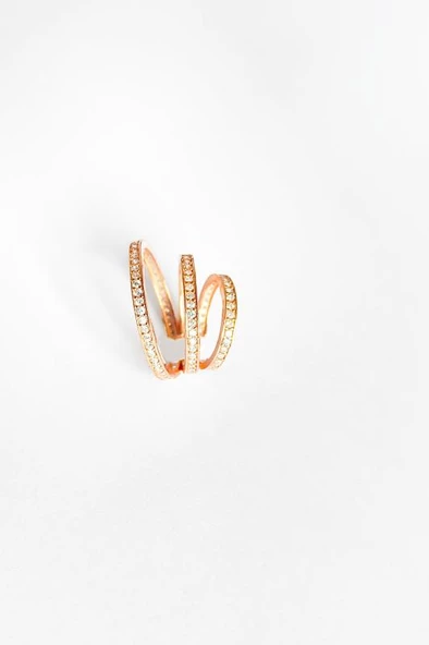 Üçlü Gümüş Kıkırdak Küpe