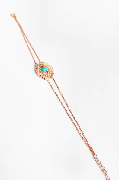 Baget Taşlı Göz Gümüş Bileklik - 2