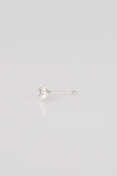 Beyaz Taşlı Gümüş Burun Hızması - 2