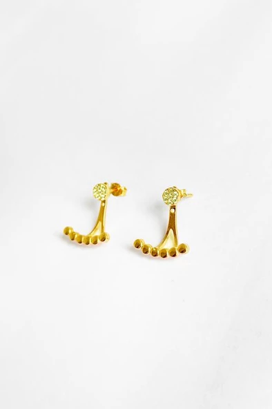 Gümüş Beyaz Taşlı Küpe - Resim 3