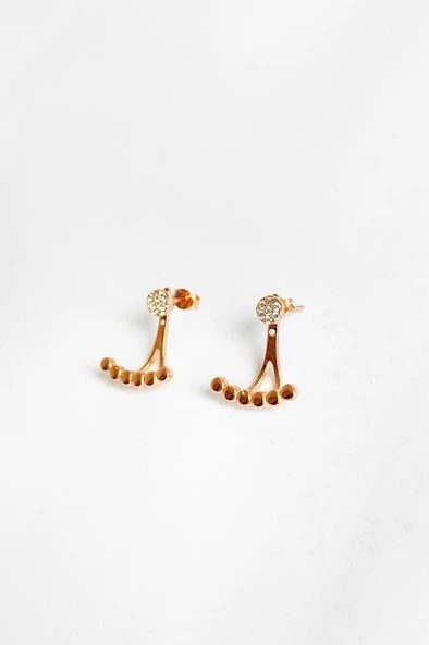 Gümüş Beyaz Taşlı Küpe - Resim 2