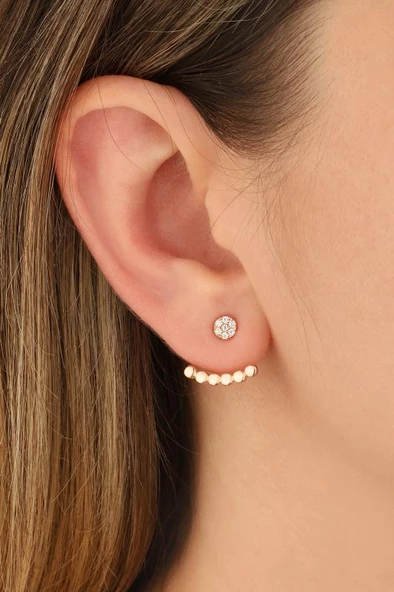 Gümüş Beyaz Taşlı Küpe ürün görseli