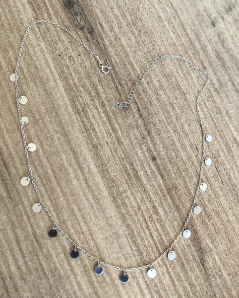 Sallanıtı Pullu Gümüş Kolye - 6