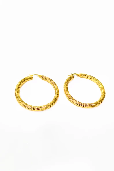 Gümüş Burma Büyük Halka Küpe - 2