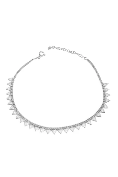 Beyaz Üçgen Taşlı Gümüş Halhal - 4