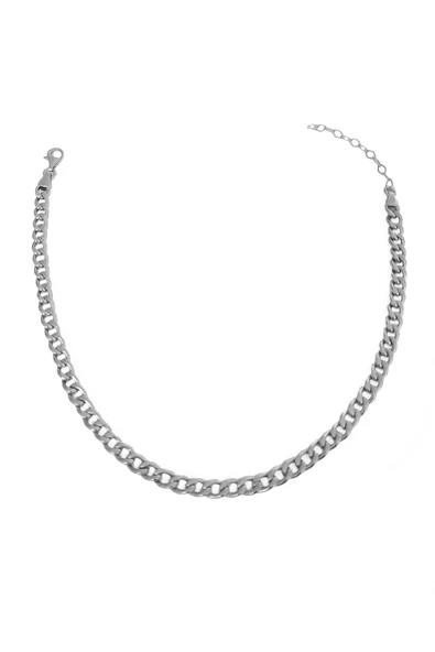 Taşsız Gümüş Gurmet Zincir Model Choker Kolye - Resim 4