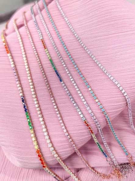 1,5 mm Taşlı Gümüş Suyolu Bileklik - 2