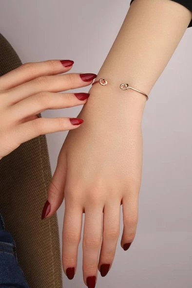 Taşsız Kıvrımlı Gümüş Bilezik - Resim 5