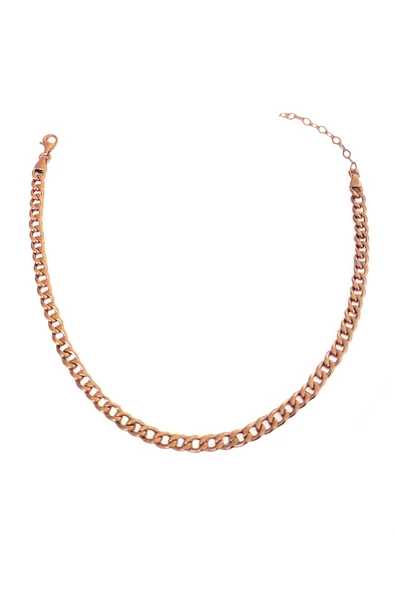 Taşsız Gümüş Gurmet Zincir Model Choker Kolye - Resim 2