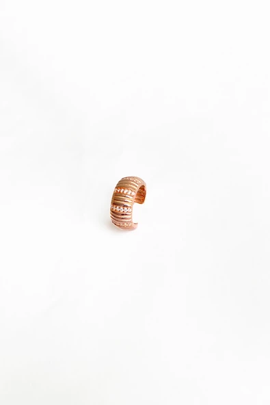 Kalın Taşlı Gümüş Ear Cuff Küpe