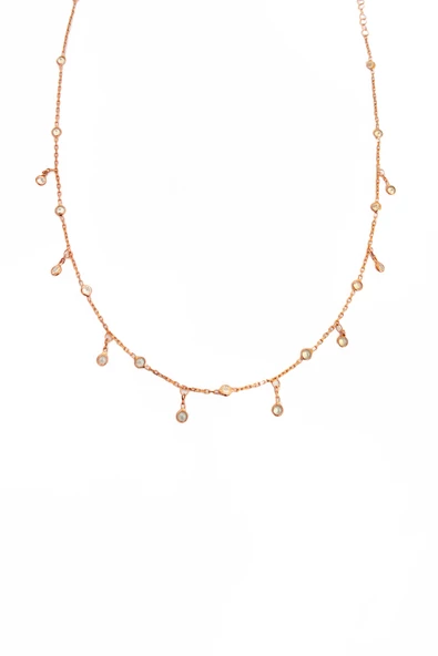 Sarkık Tifani Taşlı Gümüş Choker Kolye - 2